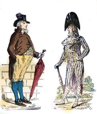 Incroyable in gala dress. Fashion under the French Revolution Incroyable. Bourgeois. French Revolution costume.