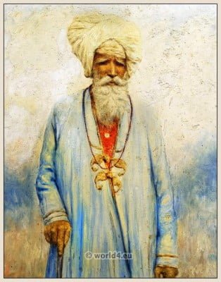 Traditional Indian mens dress and costume. Men Turban.