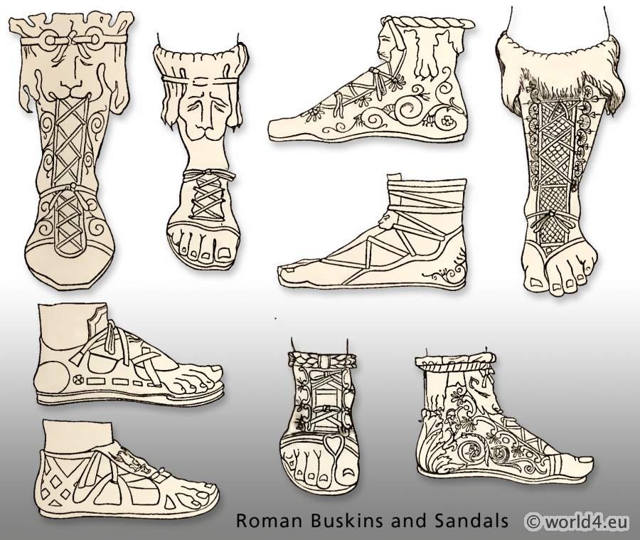 The Roman foot gear. Roman Costume History.