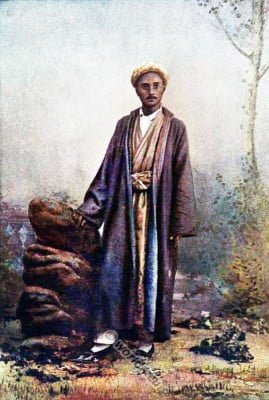 The Persians in India 19th century Persian National costumes. Traditional arab clothing. Middle east.