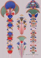 Ancient Egypt ornaments and decoration. Painting in the tombs. Plants & Flowers.