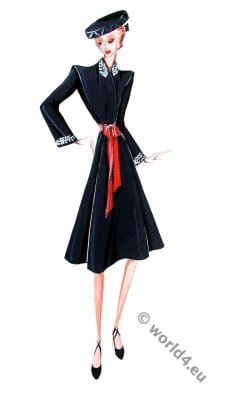 Costume designs by Marie-Louise Bruyère. French Haute couture vintage fashion.