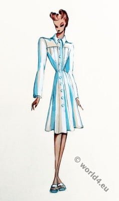 Costume designs by Marie-Louise Bruyère. French Haute couture vintage fashion.