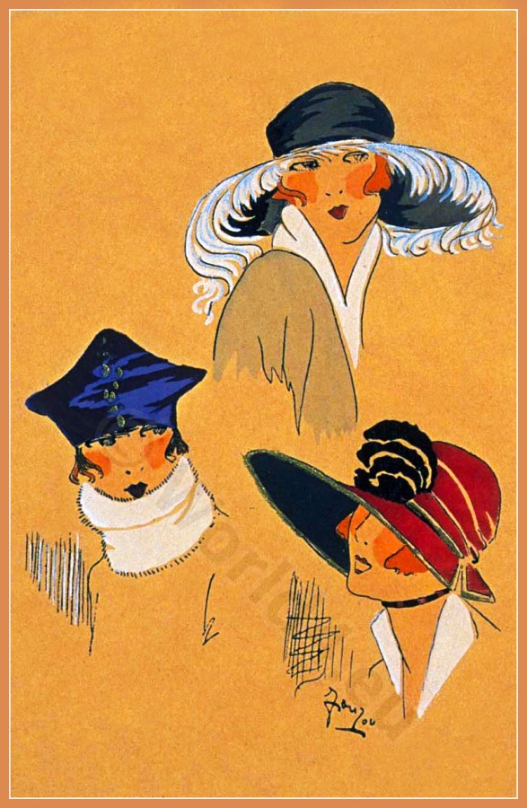 Models of Fleurs de Élégances. Bonnets fashion 1921.