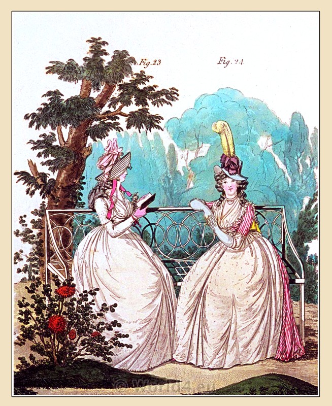 Petticoat of spotted muslin. Morning Dresses. September 1794.