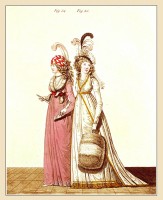Evening dresses. December 1794. The Gallery of Fashion. 