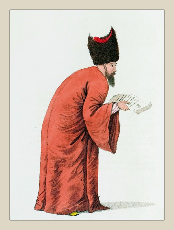 First Dragoman. Page, messenger of the Turkish Sultan. Ottoman Empire.