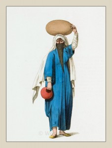 Traditional Arab women dress. Egyptian arab woman costume. Ottoman Empire