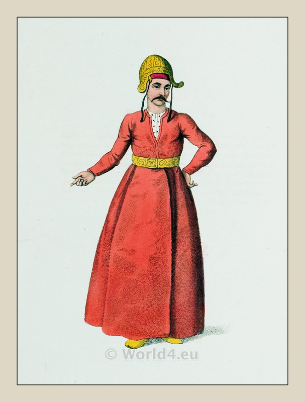 İçoğlan. Servant costume. Turkish Sultan. Ottoman empire historical clothing