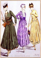 Belle Epoque Evening Dresses 1916. Modèls du style Parisian. 