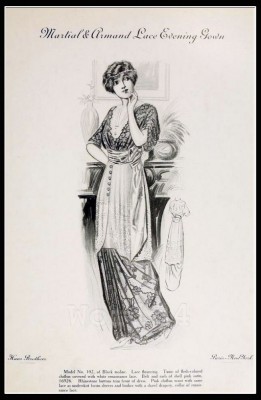 France Fin de siècle Lace Evening Gown. French haute couture gown. Belle Epoque costume by Couturier by Martial & Armand