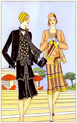 Couturiers Drecoll-Beer and Redfern. Art deco costumes. Flapper fashion. French 1920s clothing. Les créations parisiennes.