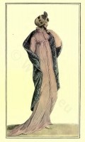 French revolution costumes. French fashion in Directoire style. Women`s 18th century empire fashion. Merveilleuses Costumes.