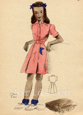 German, school, girl, costume, 1940s fashion,