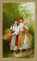 Girls from around Okolica Dalmatia, Croatia in 1870.
