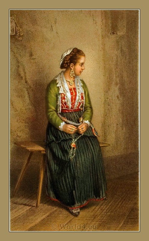 Kaštela Croatia, traditional, national costumes, Balkans, Dalmatia, Serbian