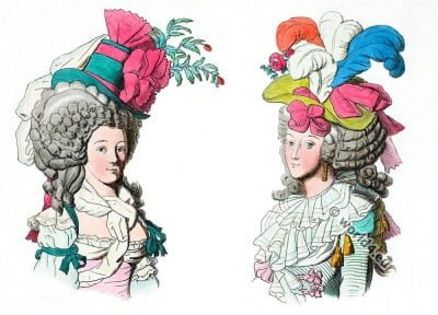 Fashion under the French Revolution. Coiffure dite sans 
redoute. Coiffure dit à la nation.