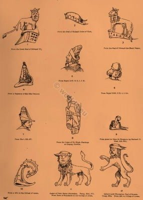 Medieval clothing. ABACOT, ABOCOCKE, ABOCOCKED, ABOCOCKET, BYCOCKET. A cyclopedia of costume. Hat of Robin Hood.