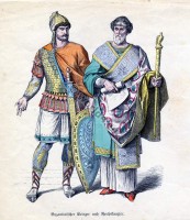 Byzantine Knight and Chancellor costumes. 10th century.