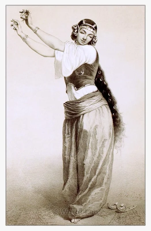 Almeh, courtesan, entertainer, Arabia, celebration, belly dance, costume,
