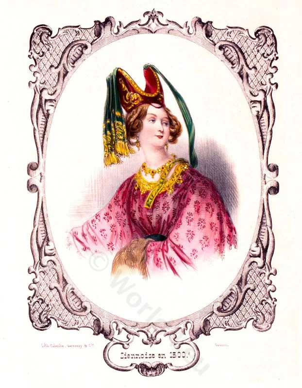 middle ages, fashion, costume, history, burgundy, Italy,