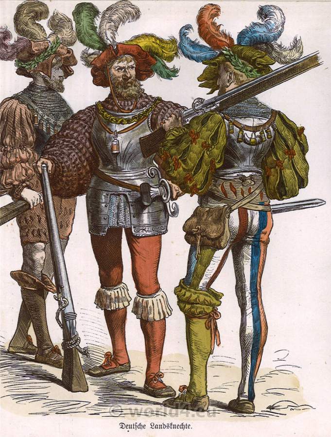 German Lansquenet costumes. Renaissance Military. German Lansquenet