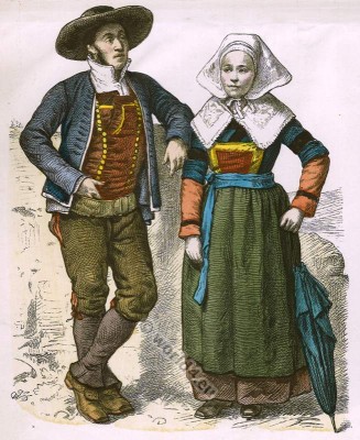 Traditional Brittany costumes, historical costume, fashion history