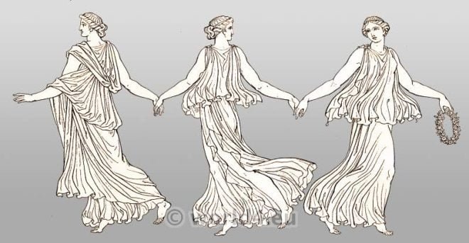 Dancing Females In Chiton Ancient Greece Costumes