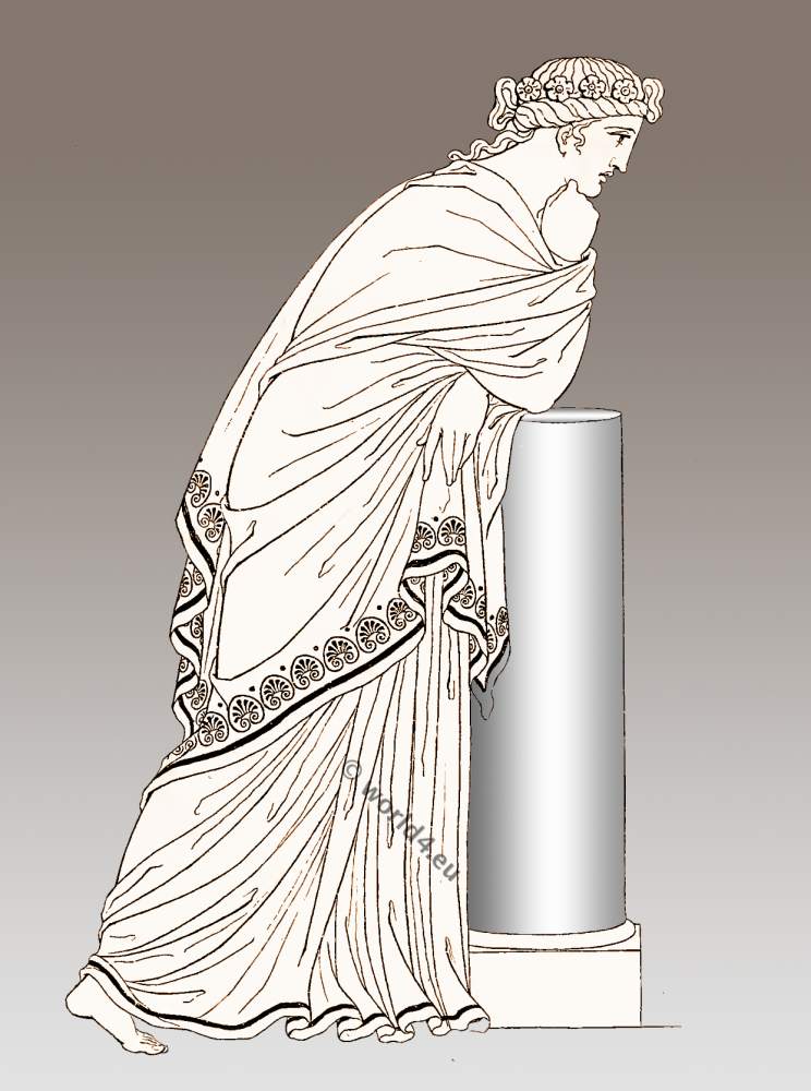 Grecian female. The ancient Greek costume. Hellenistic period.