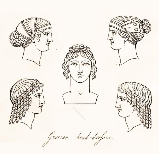 Ancient, Greek, Headdresses, Hairstyles,