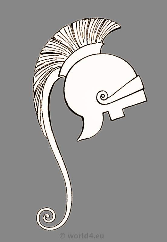 Ancient Greece helmet. Greek warrior and armor