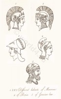 Ancient Roman helmets of Minerva and Grecian Hero.