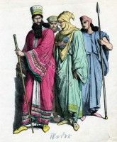 Medes king and nobility. Offizer and Soldiers dresses.