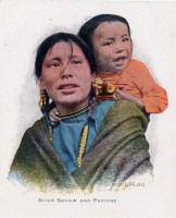 Sioux Squaw and Papoose. Native Americans.