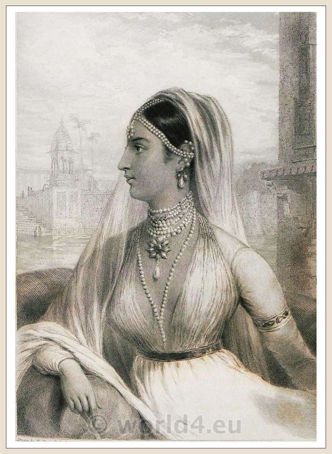 A Rajput bride. India 18th century costume.