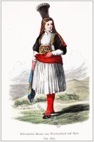 Traditional Bride costume of Westerland Sylt in 1800.