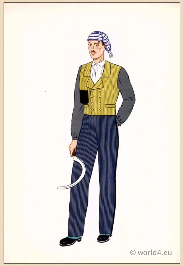 Franche-Comté, traditional, French, France, national, costumes, dress, folk, clothing,
