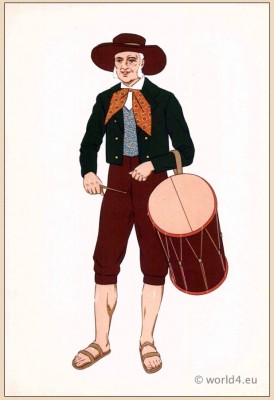 Man costume Provence, France. Traditional French national costumes.  Provence  Folk clothing