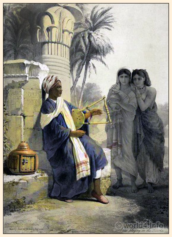 A Berber Playing the Kissar to Women of the Same Tribe.