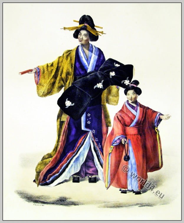 Japan, Noblewomen, costume, Kimono, court, dress, Franz von Siebold,