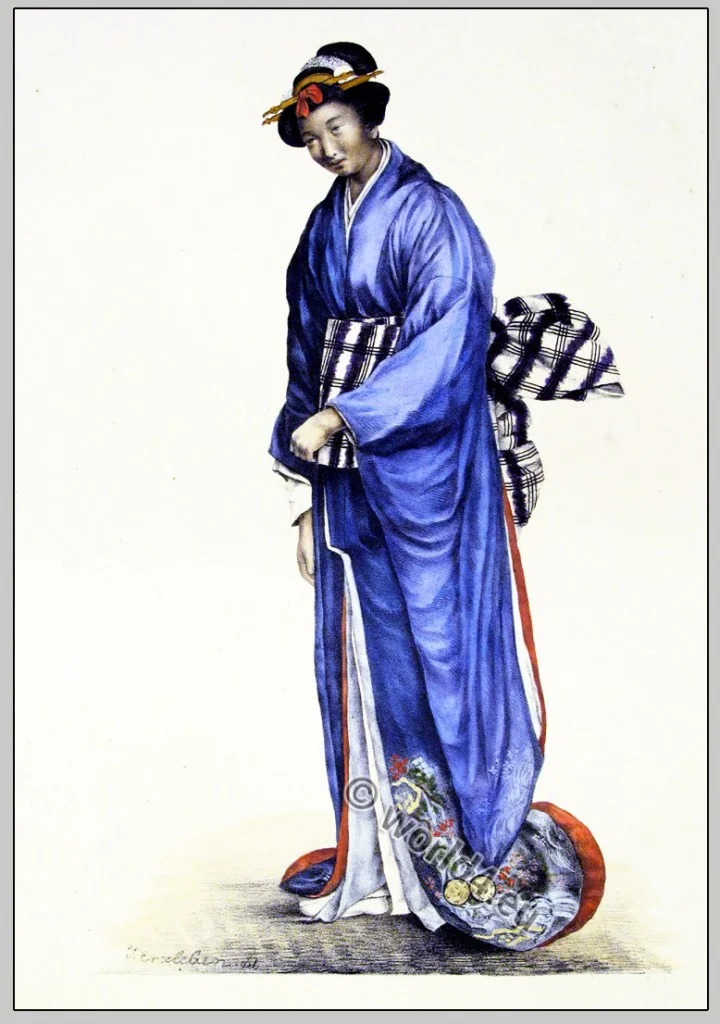 Japanese, woman, clothing, high, rank, nobility, Franz von Siebold, Nippon,