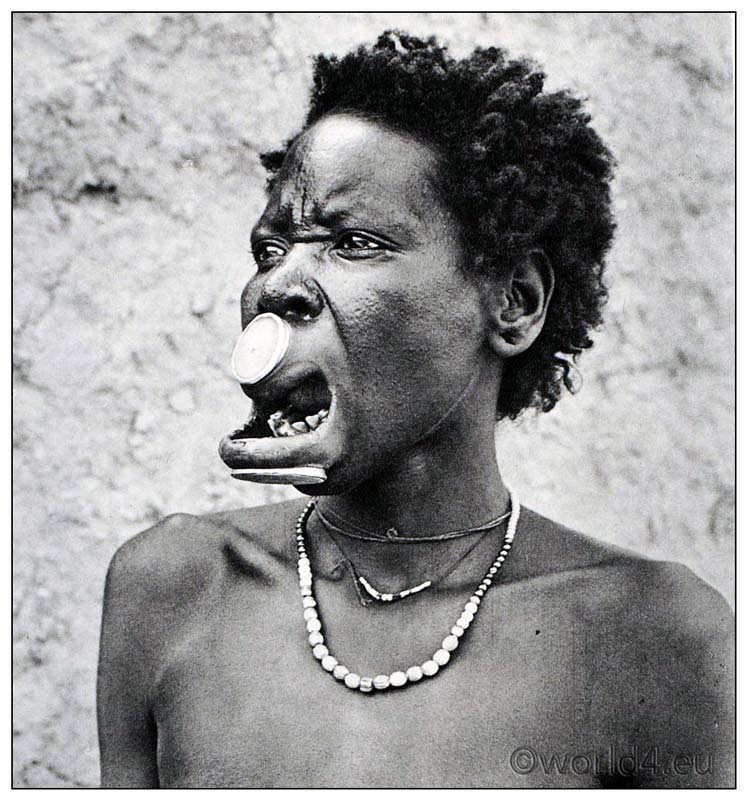 Traditional Musgu woman with Labret Piercing, 1930.