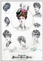 German Belle Époque hairstyles in 1906.