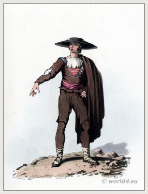 The Peninsula War. Traditional Spain costume. Men from Salamanca Clothing