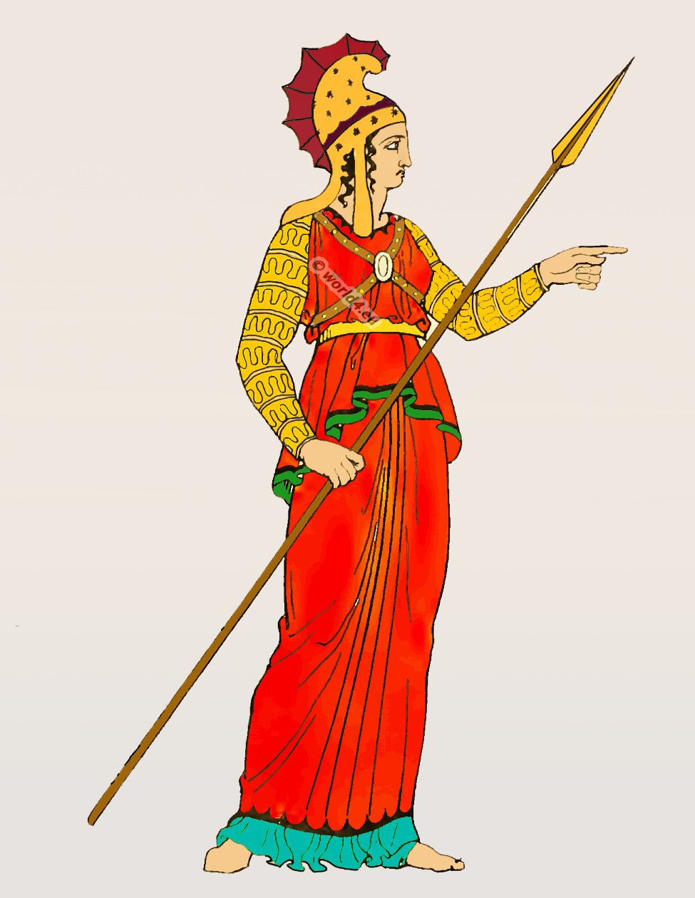 Amazon. Illustration of a female warrior found on a Greek vase.