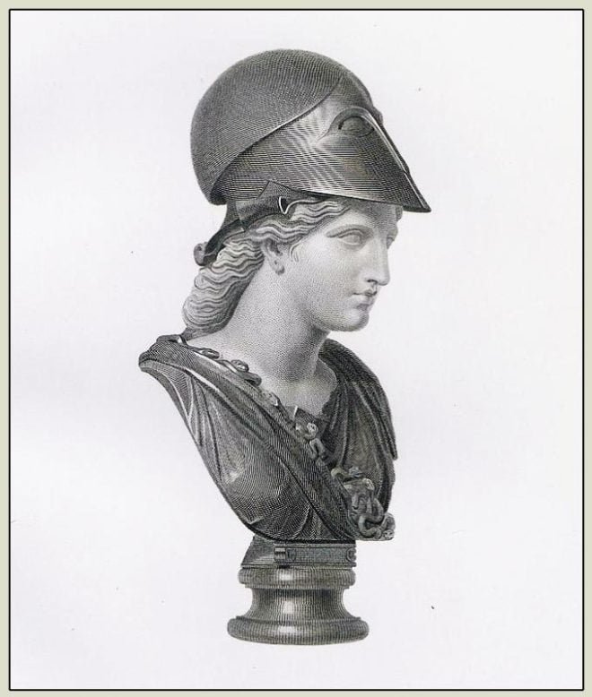 Minerva, Bust, Athene Skiras, goddes, roman, ancient Marbles, British Museum