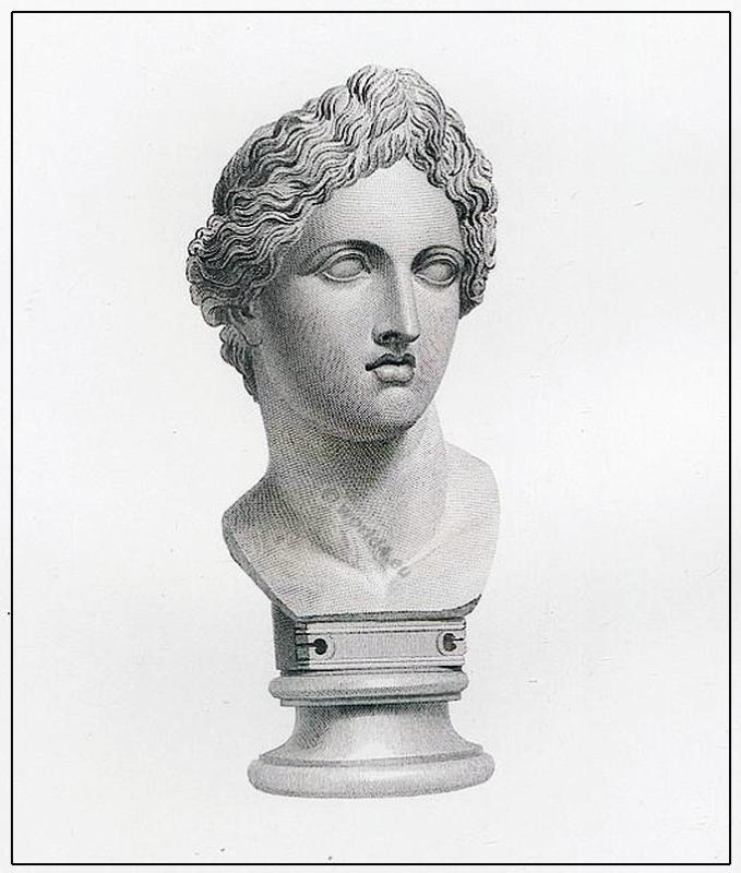 Apollo, Greek, Bust, goddess, diadem, ancient, Marbles, British Museum,