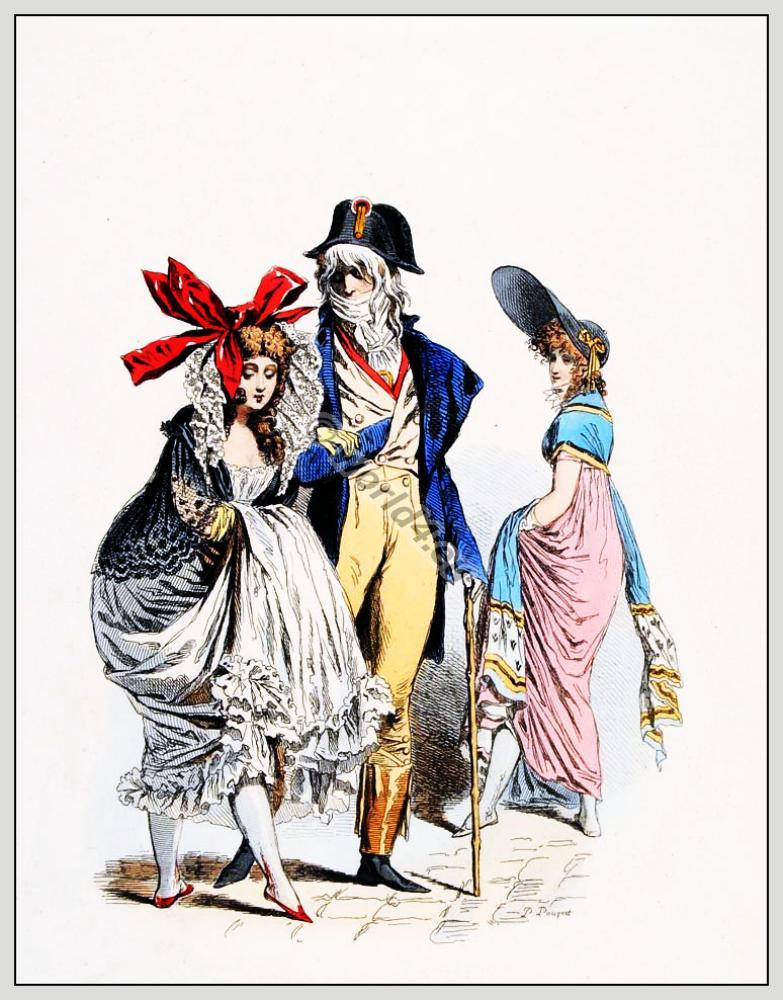 Merveilleuses, Incroyable, French, revolution, costumes