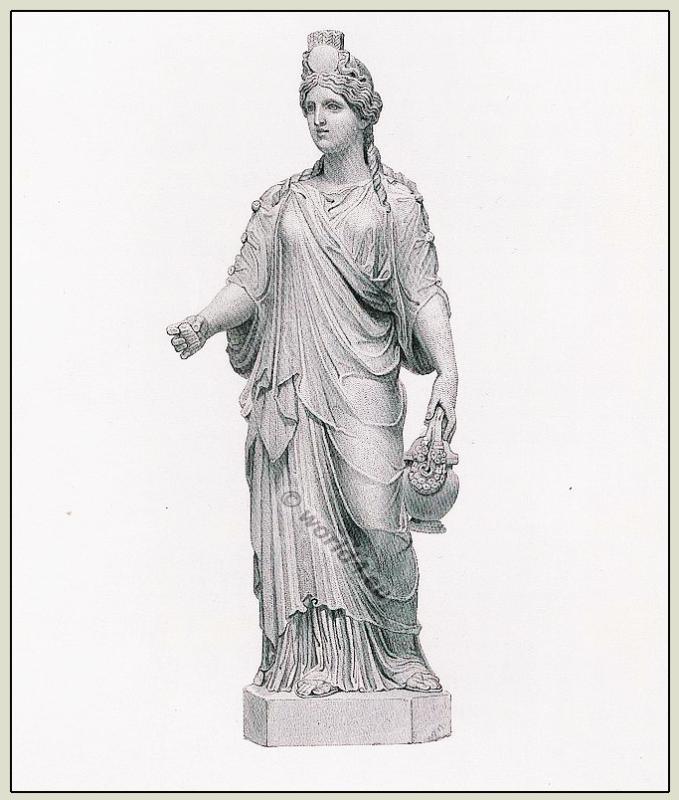 Ancient, Roman, Statue, Ceres, Tunica, Chiton, Marbles, British Museum,