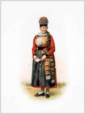 Traditional Switzerland costume. Swiss folk costume. Clothing Canton of Fribourg